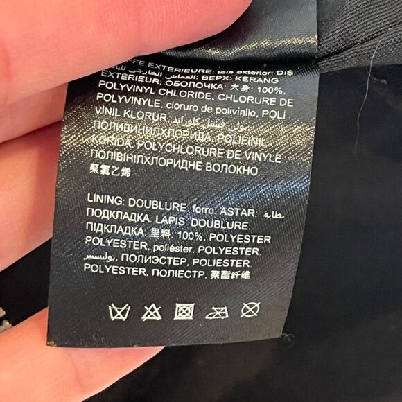 Badgley Mishka Black Nylon Bag Crossbody Baguette Top Zip Silver Logo - Picture 11 of 12